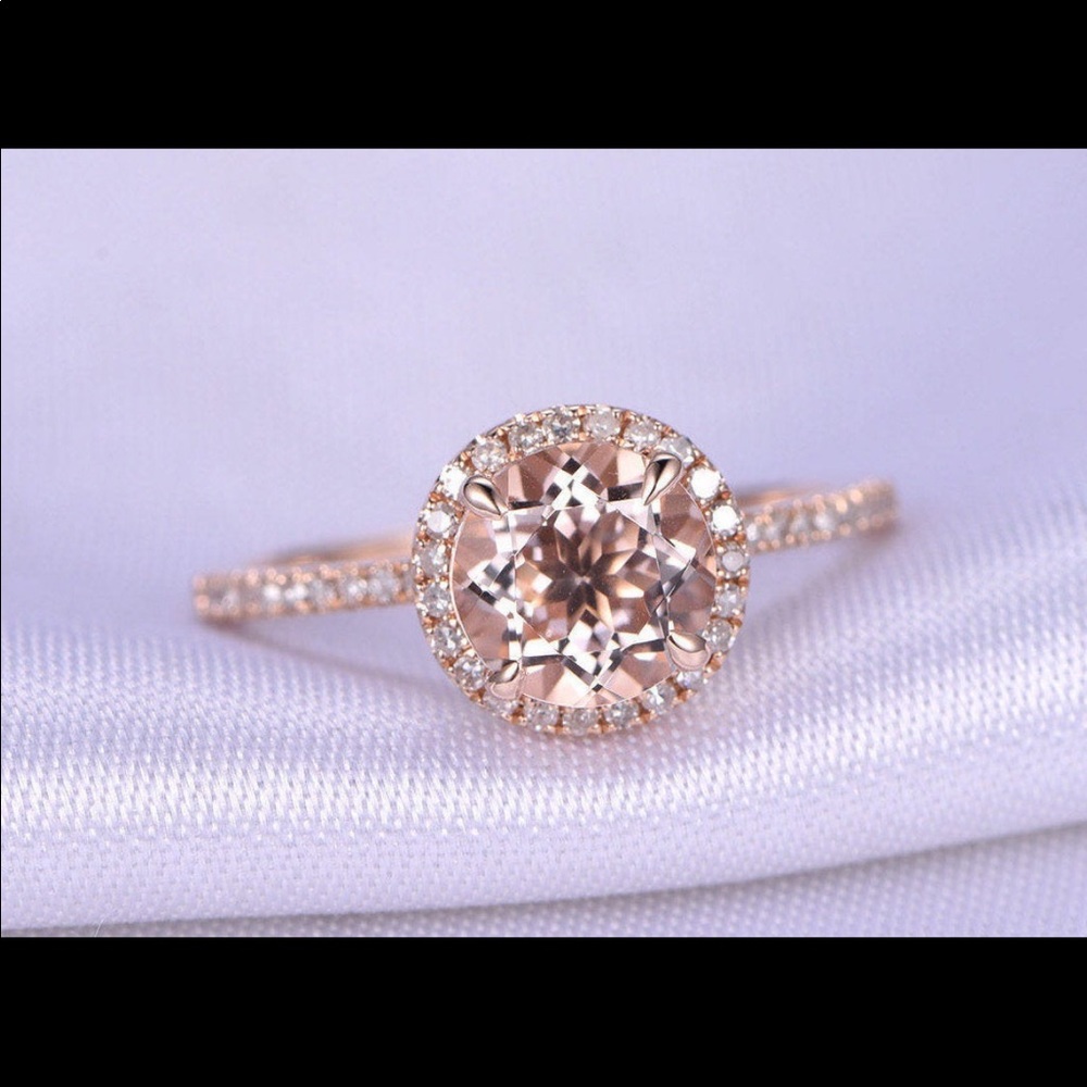 14k Rose Gold Morganite Engagement Ring